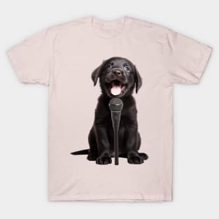 Adorably singing black Puppy T-Shirt